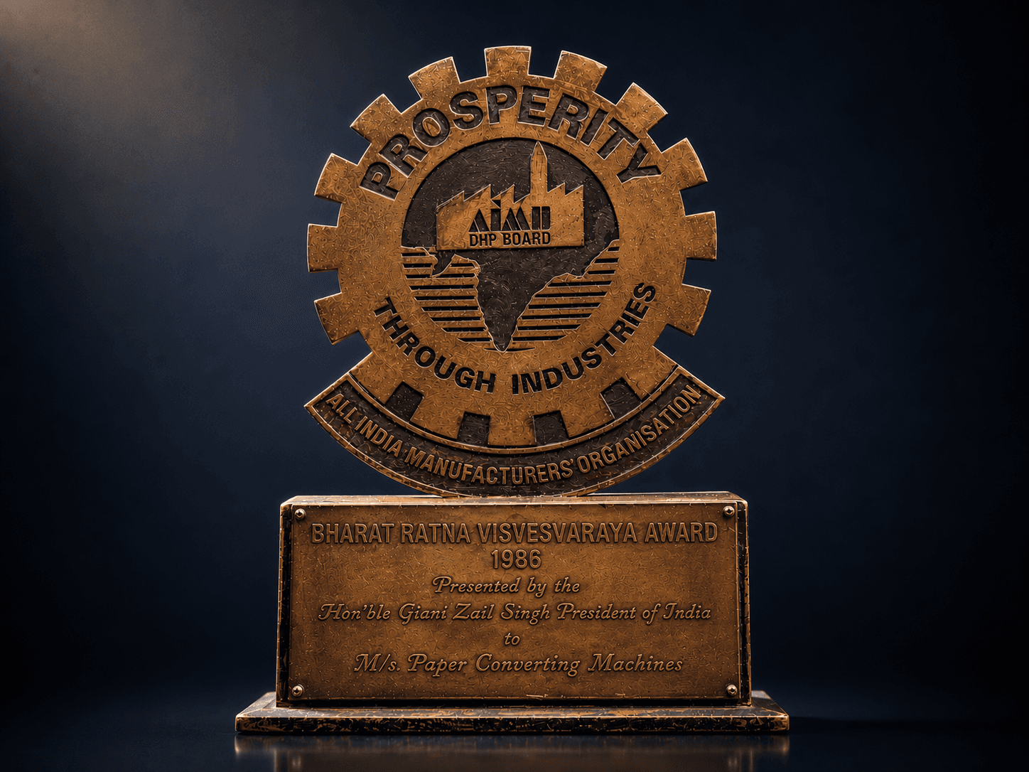 Bharat Ratna Visvesvaraya Award presented to M/s Paper Converting Machines, 1986